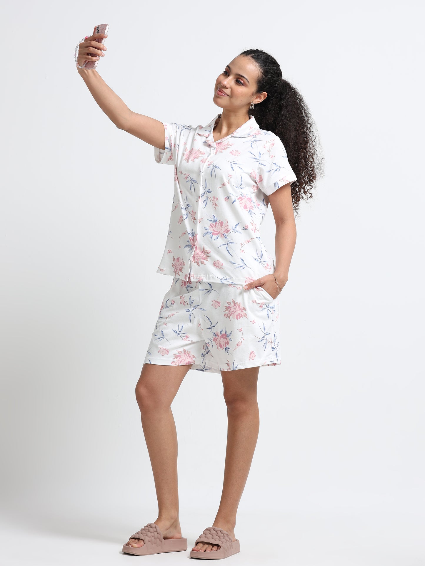 Floral White Pyjama Set