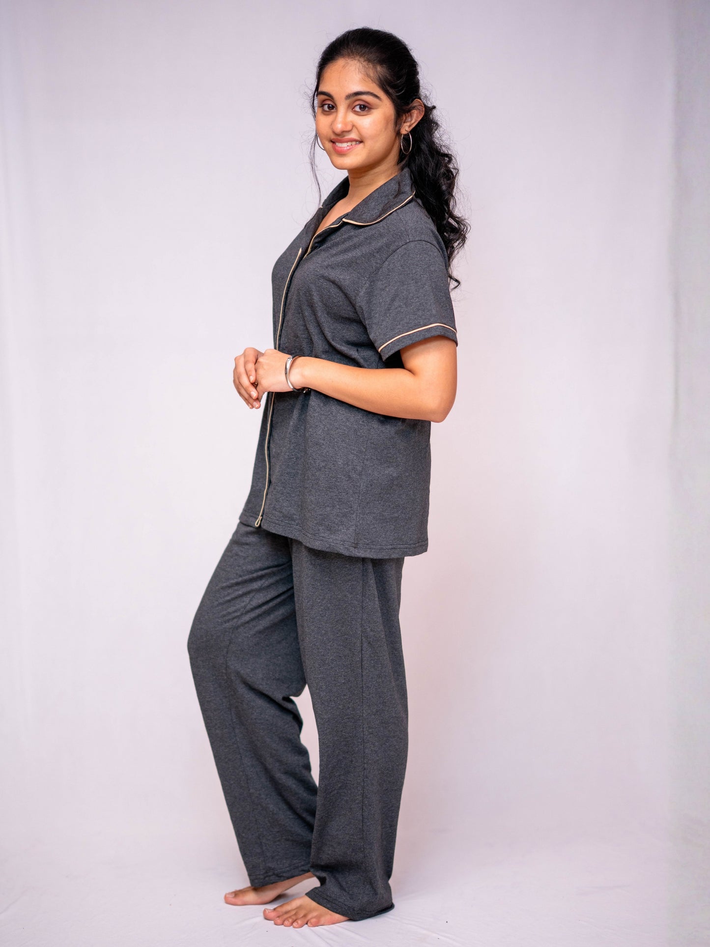 Melange Grey Pyjama Set