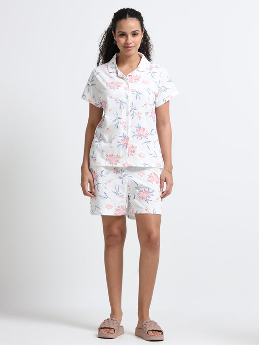 Floral White Pyjama Set