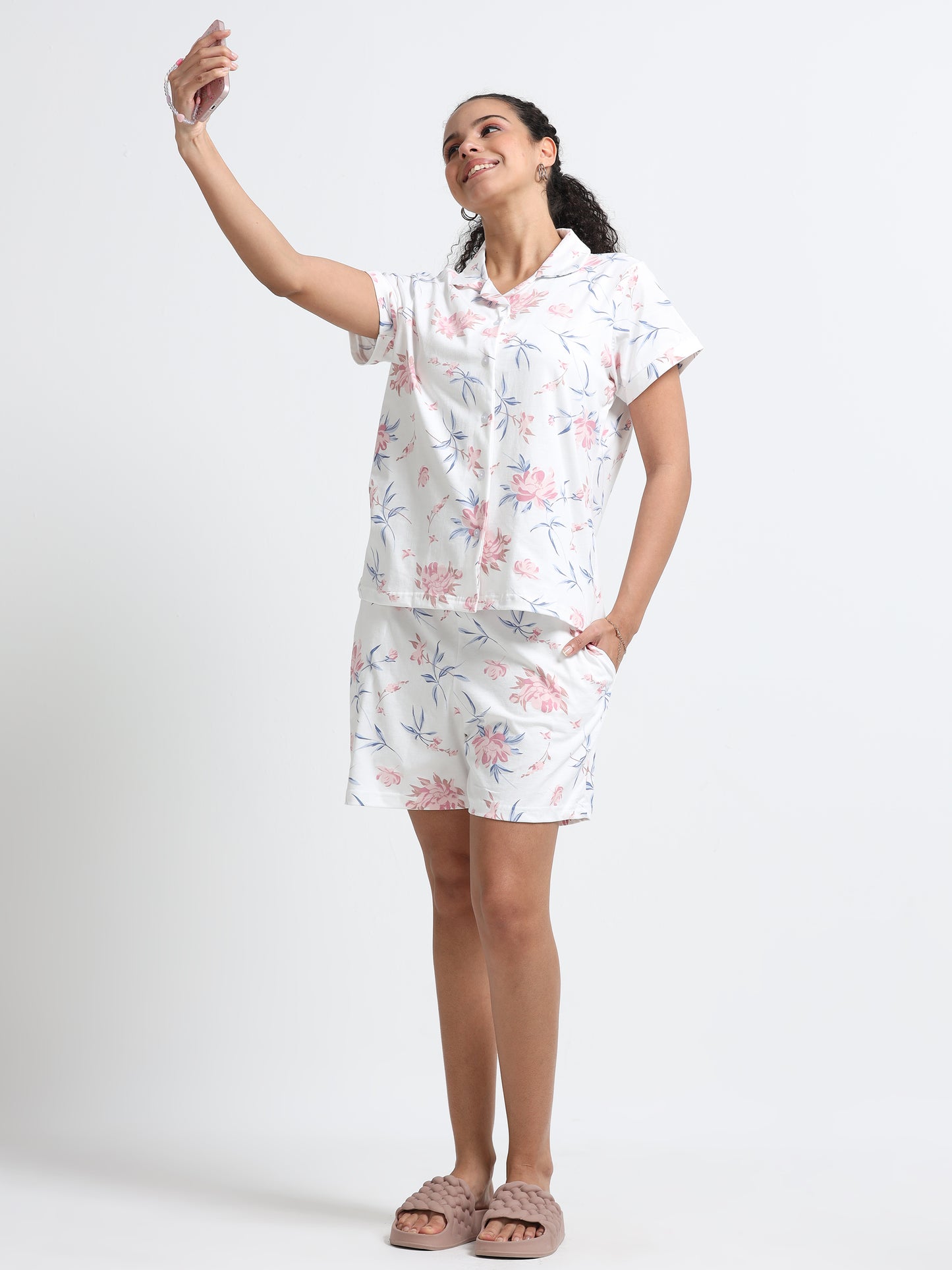 Floral White Pyjama Set