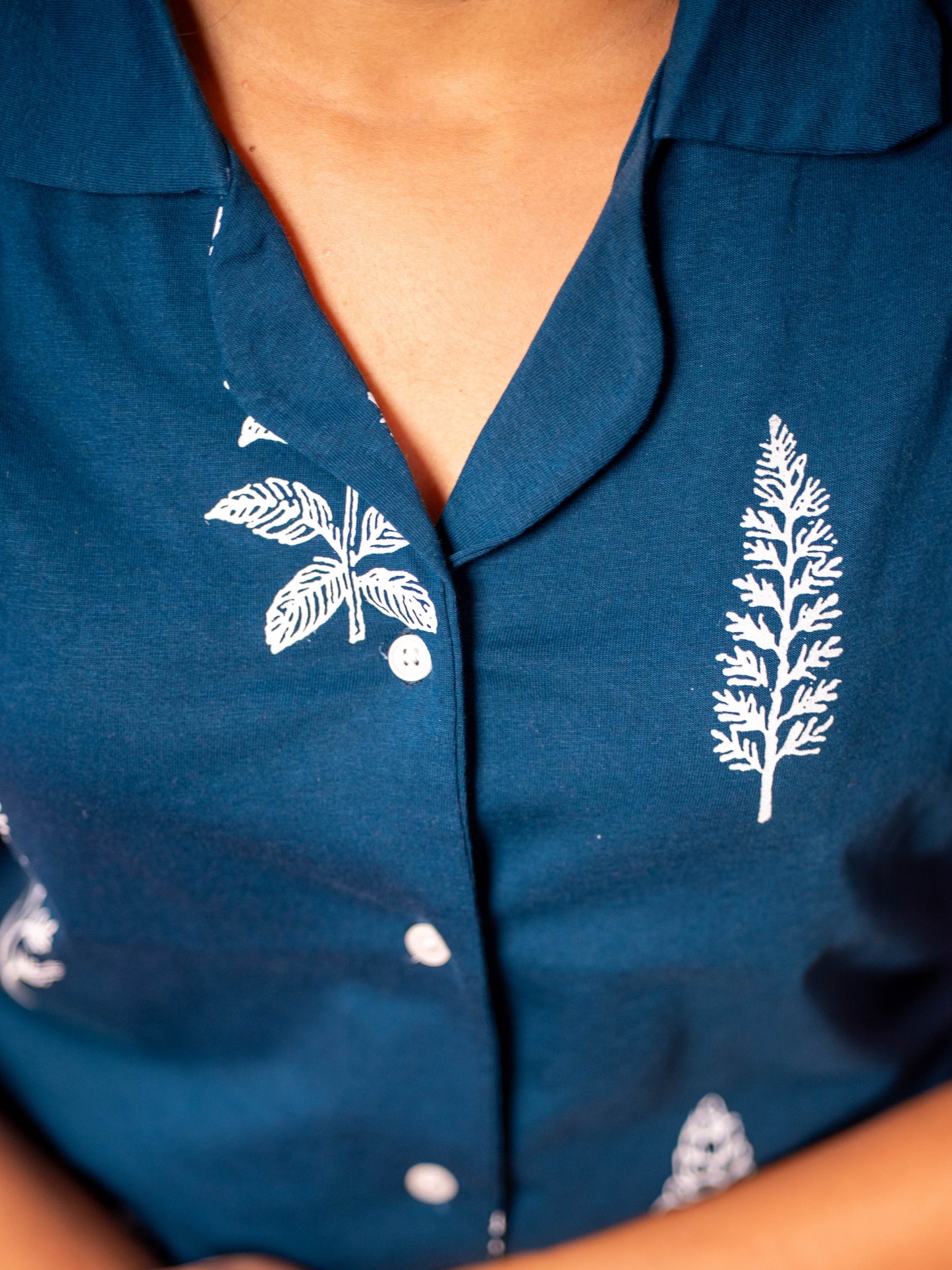 Teal Blue Print Pyjama Set