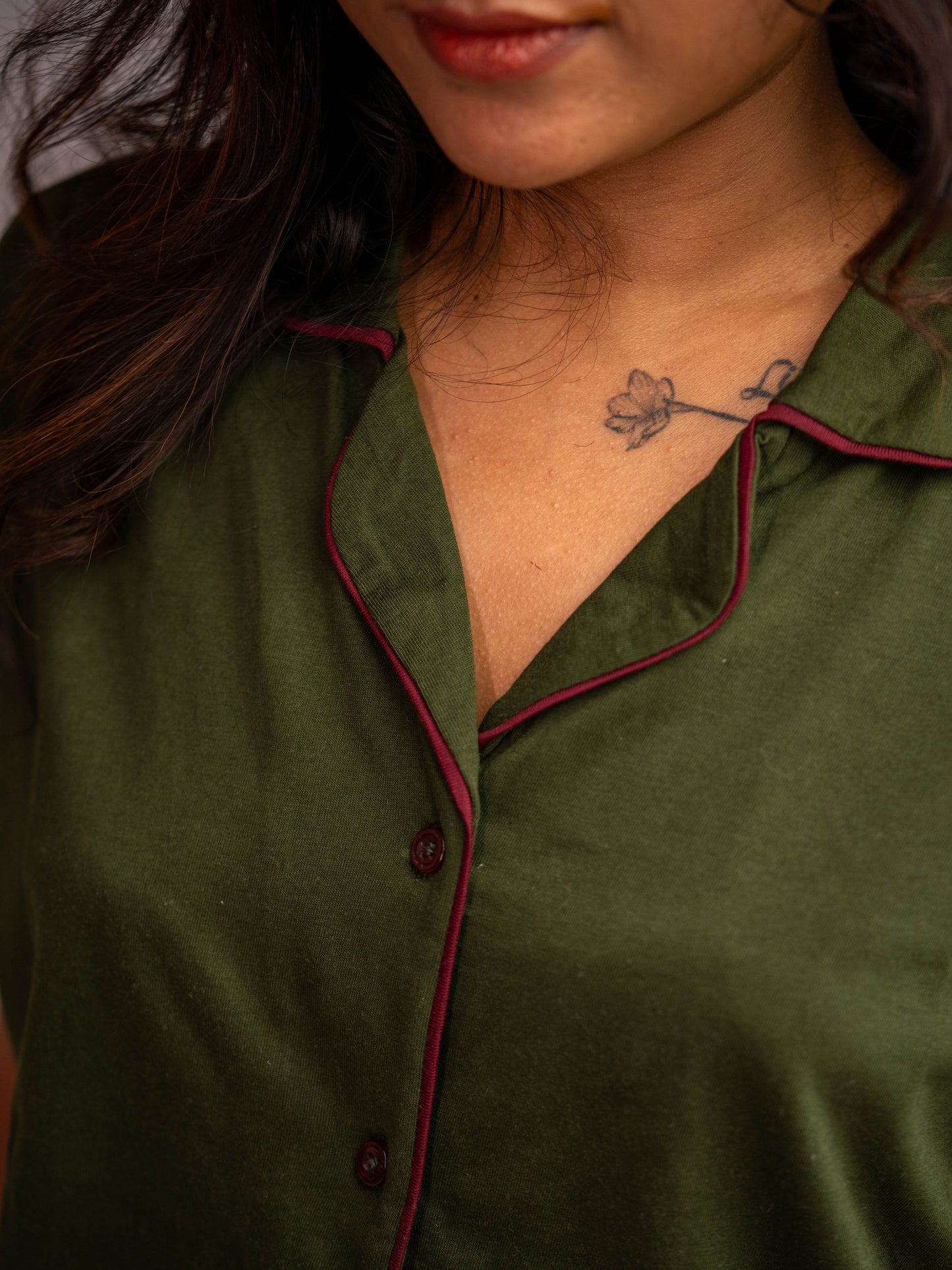 Olive Green Pyjama Set