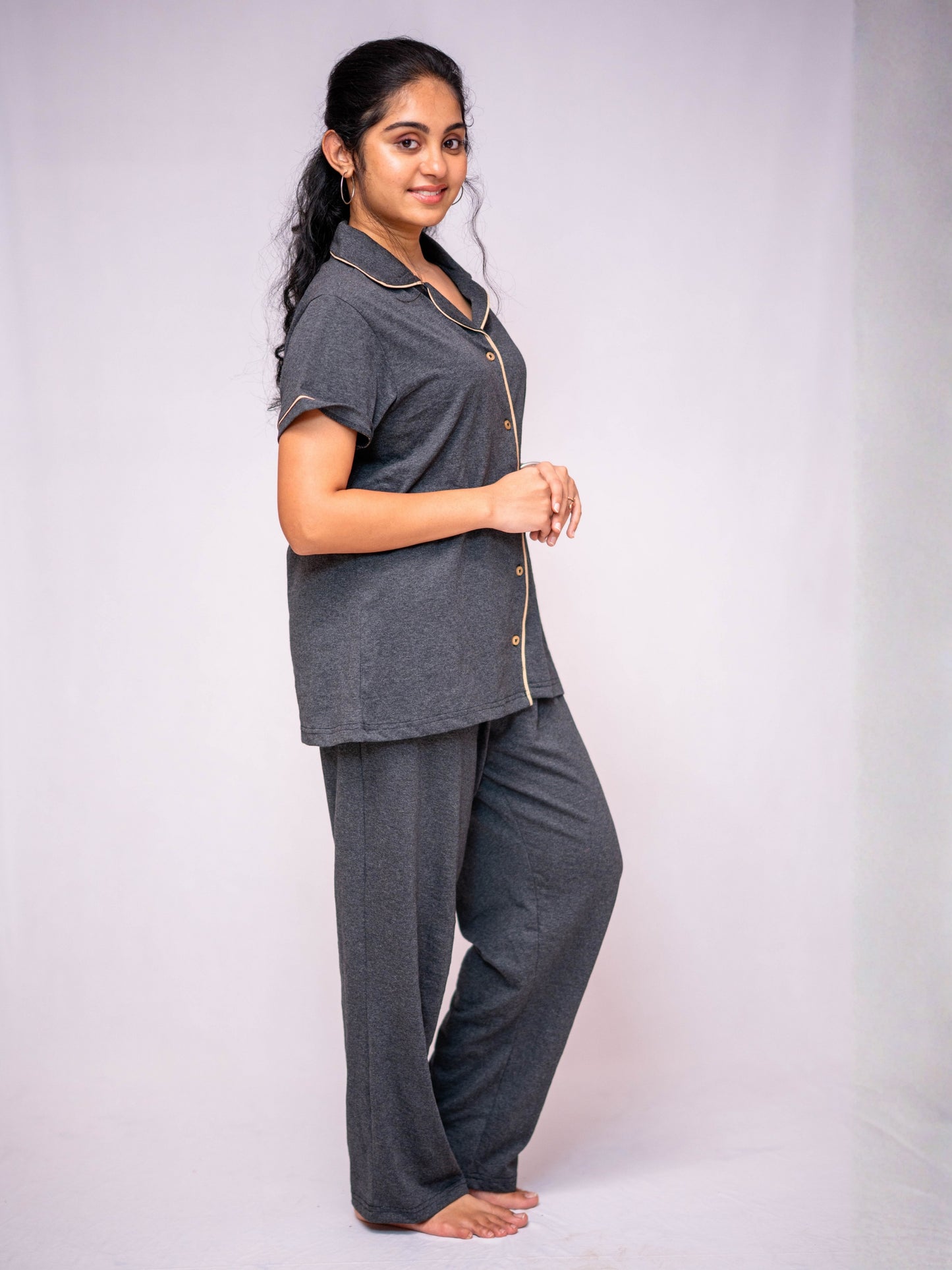 Melange Grey Pyjama Set