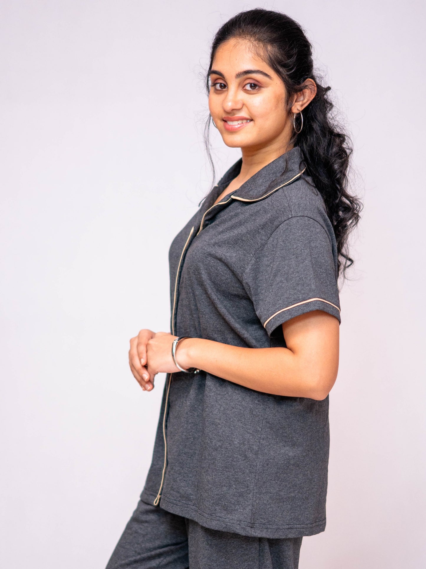 Melange Grey Pyjama Set