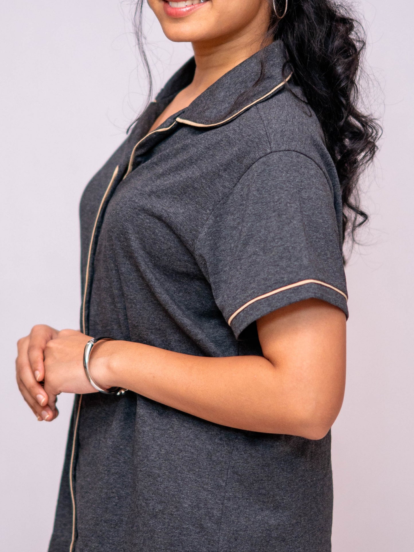 Melange Grey Pyjama Set