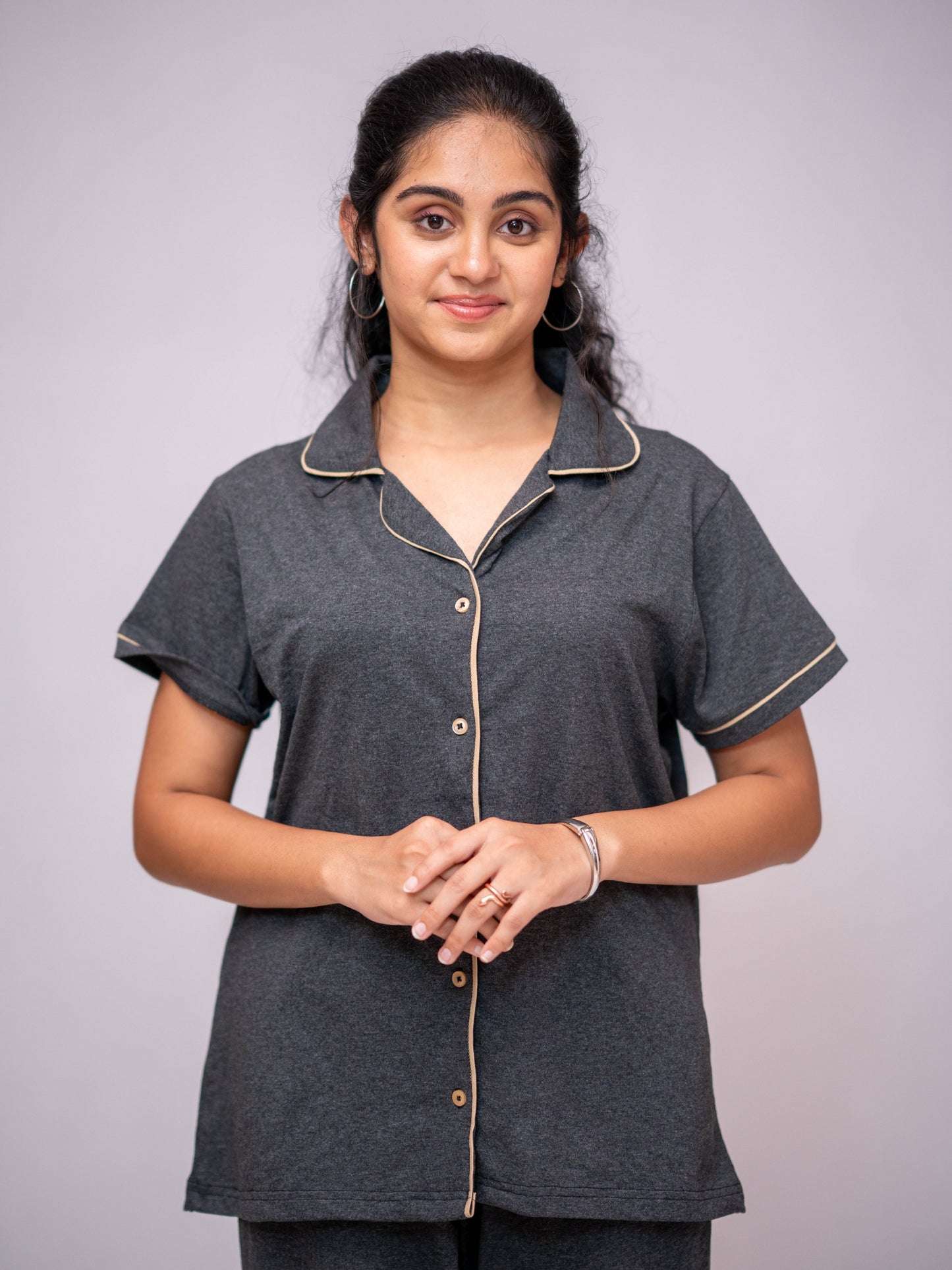 Melange Grey Pyjama Set