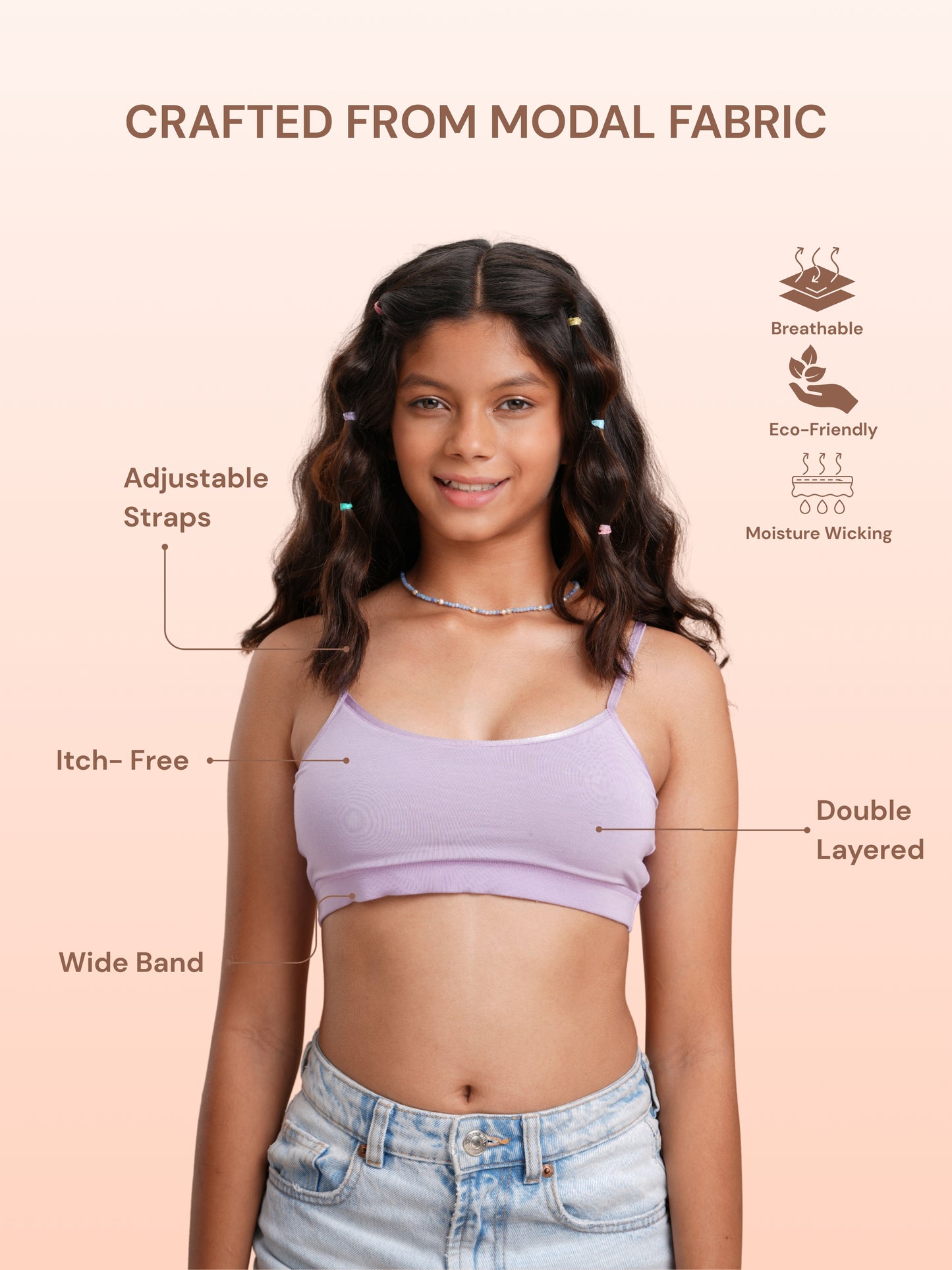 Double Layered Teenage Bra - Orchid