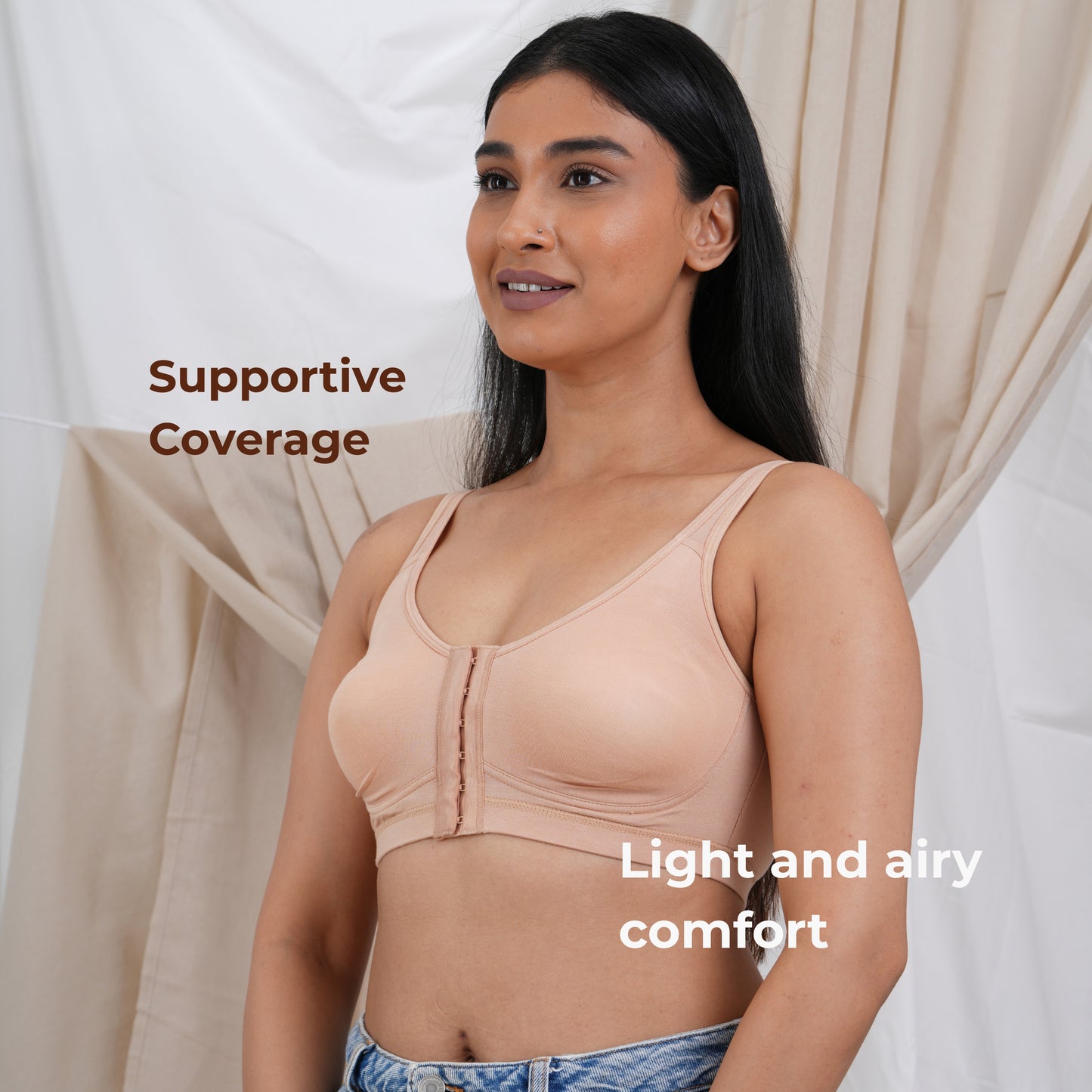 Front Open Non Padded Wire-Free Comfort Diva Bra
